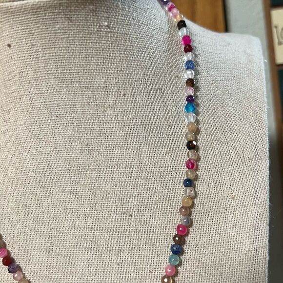 Multicolor Beaded Necklace with Gold Accent #J3 - Picture 5 of 6